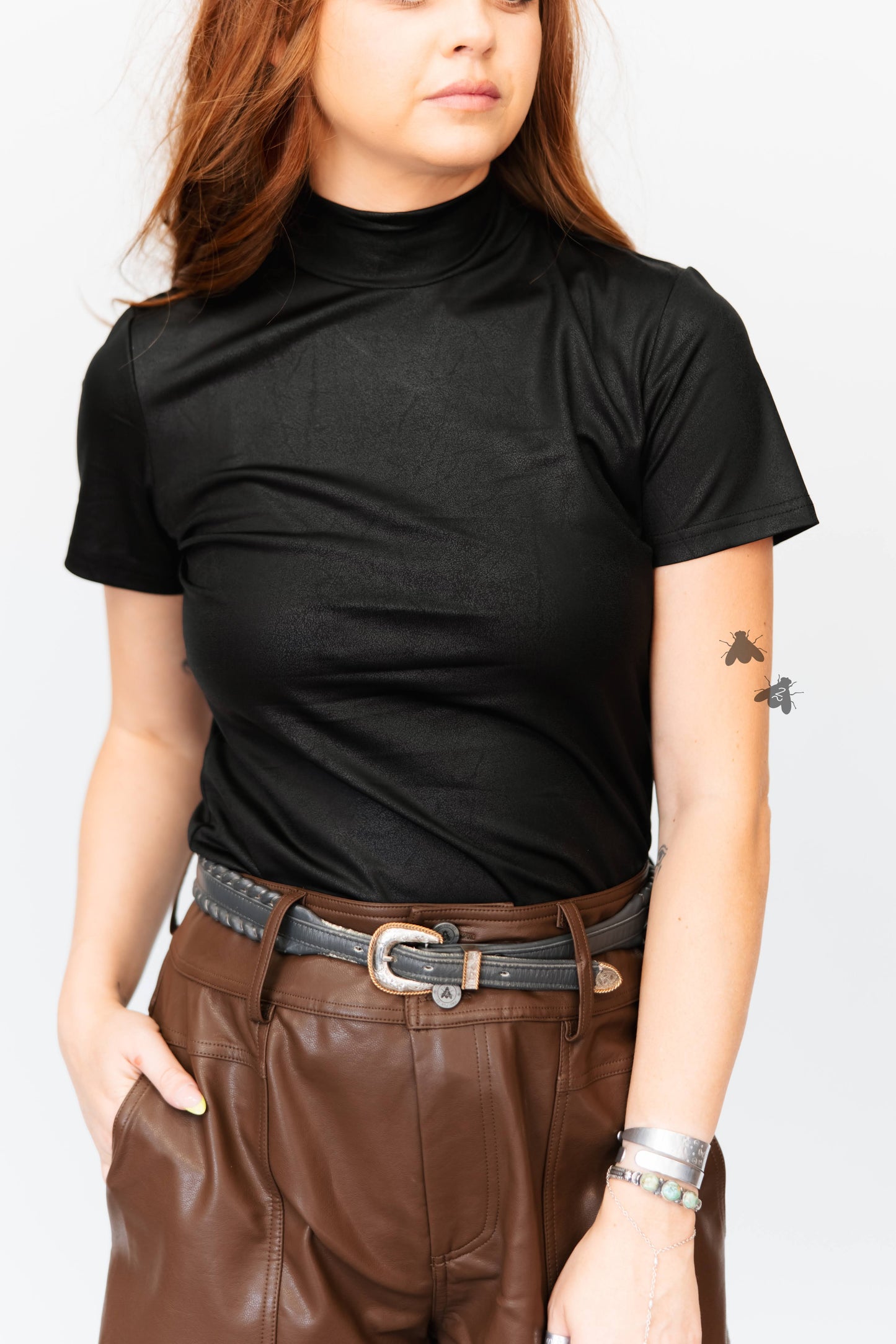 LEATHER FEELZ *MIDNIGHT top