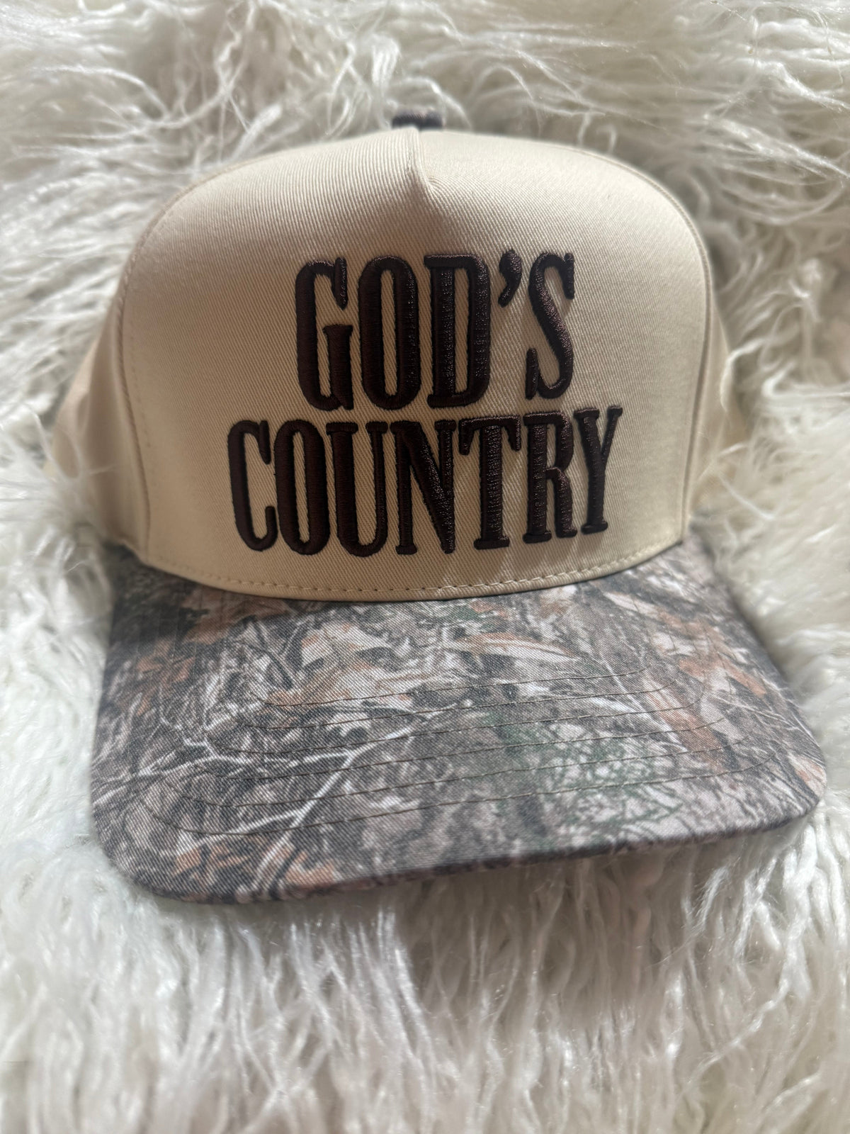 God’s Country Cream & Camo Bill Hat