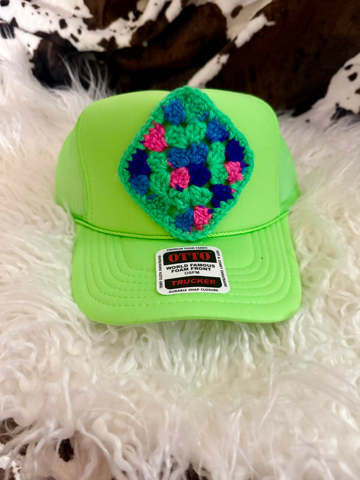 The Dolly Granny Square Trucker Hats