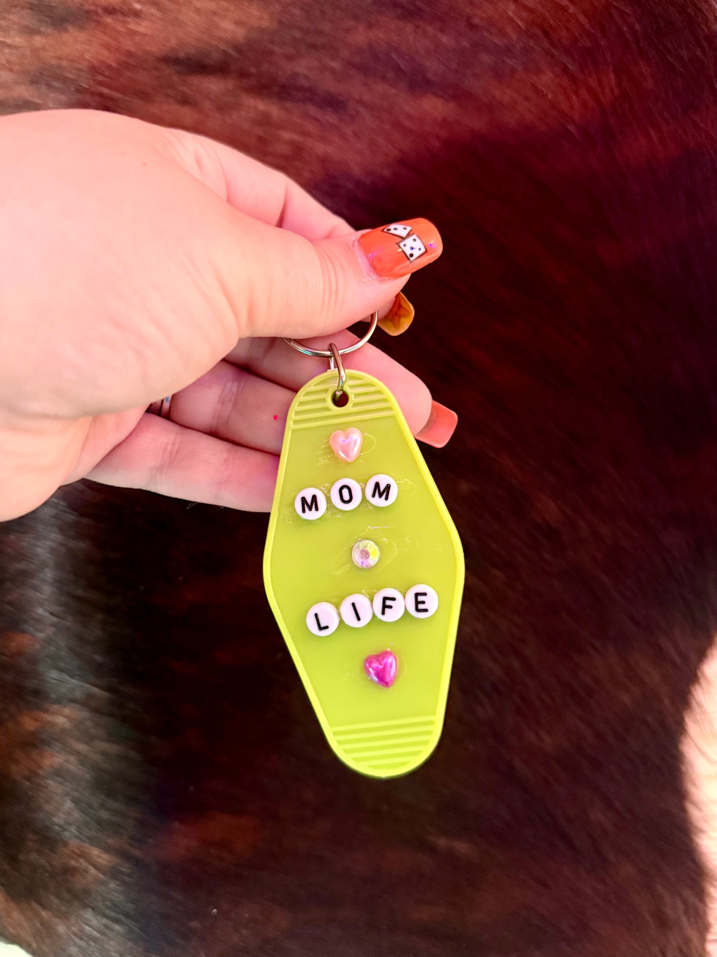 Mom Life Retro Motel KeyChain