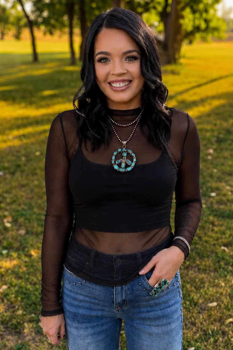 NIGHT SKY MESH TOP
