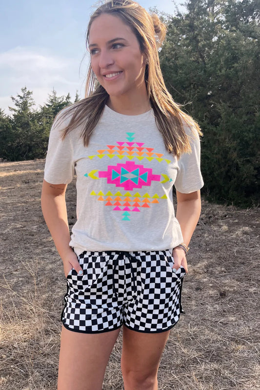 Neon Wild West Aztec Tee