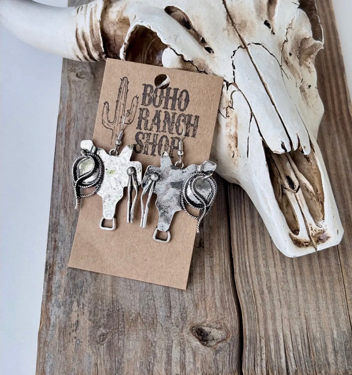 Silver Saddle Earrings
