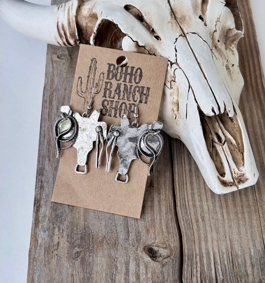 Silver Saddle Earrings