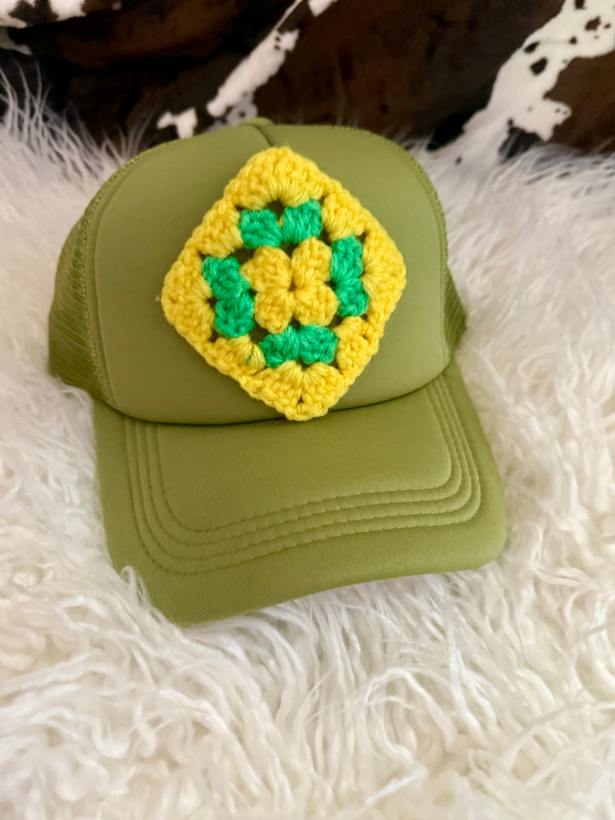 Fall Granny Square Trucker Hats
