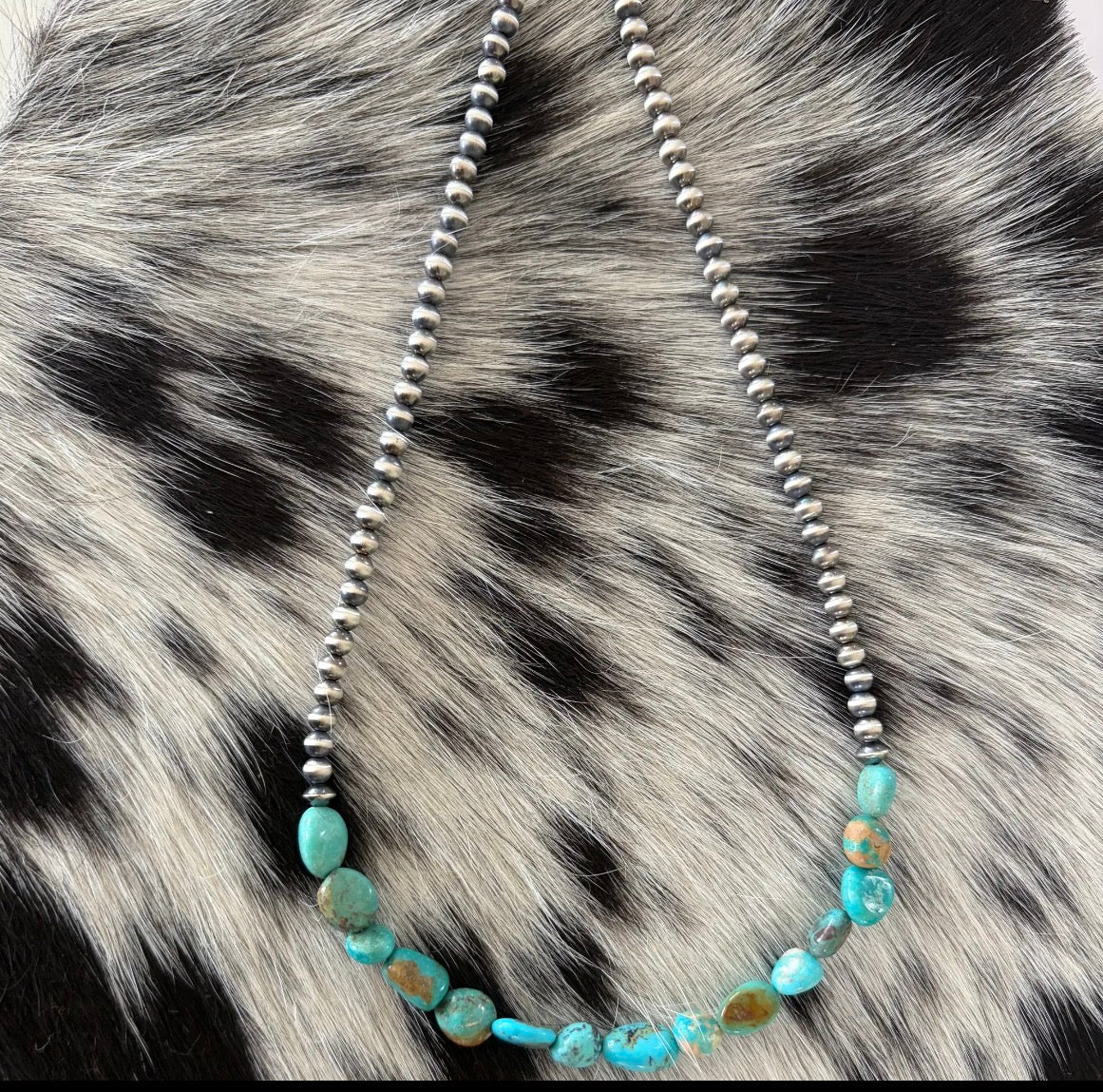 Sterling Silver 4MM Saucer with Genuine Turquoise