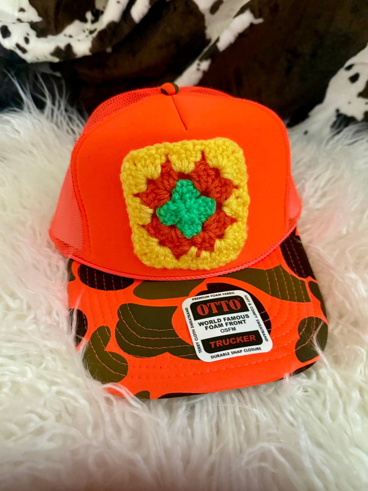 Fall Granny Square Trucker Hats