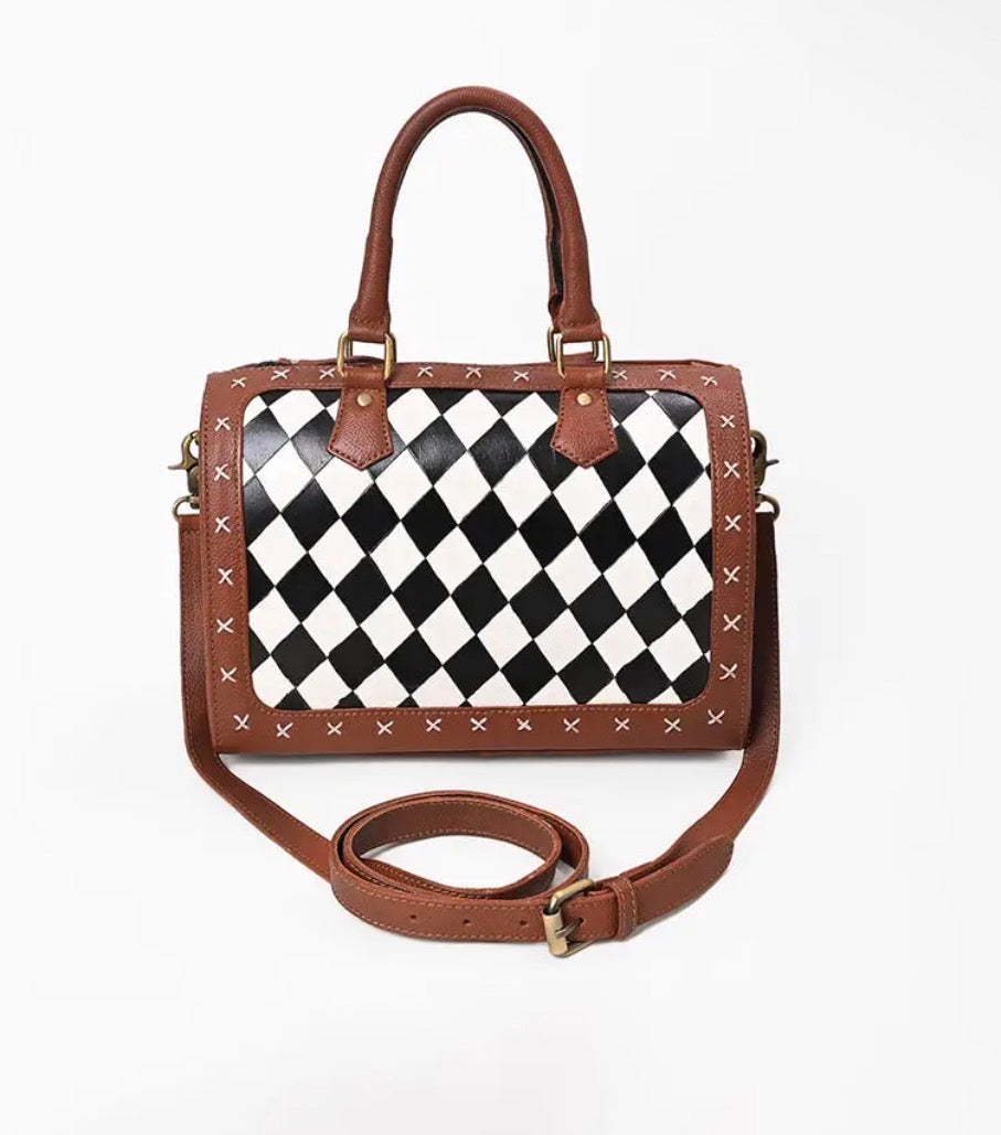 Checkered Speedy Tote