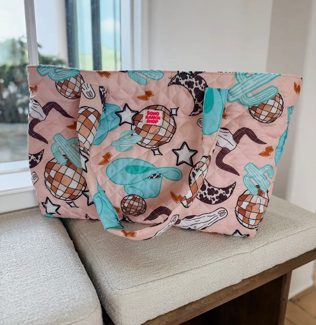 Western Carryall Quilted Tote Bag