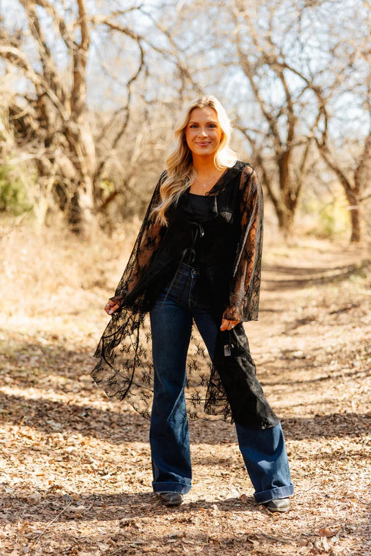 LACE LONG KIMONO