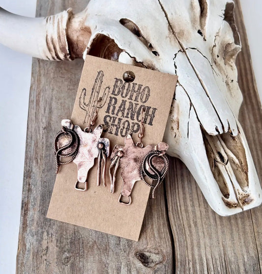 Bronze Saddle Earrings