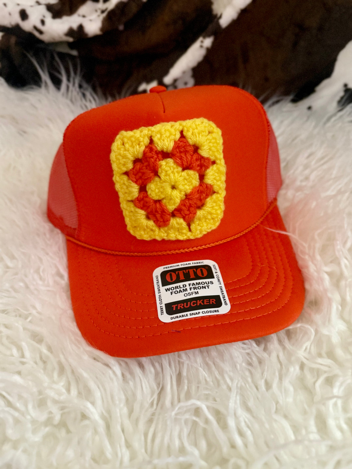 Fall Granny Square Trucker Hats