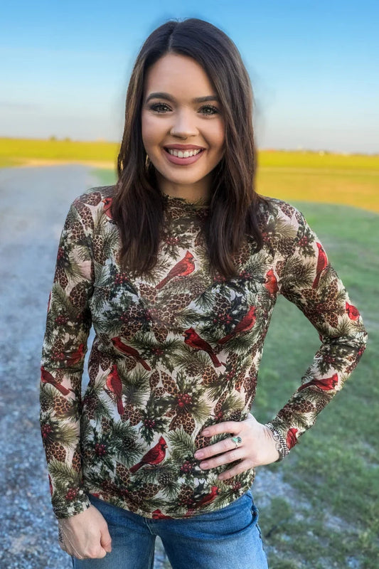 Cardinal & Pine Christmas Long Sleeve Top