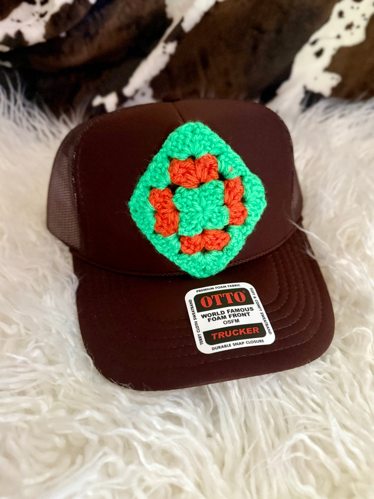 Fall Granny Square Trucker Hats