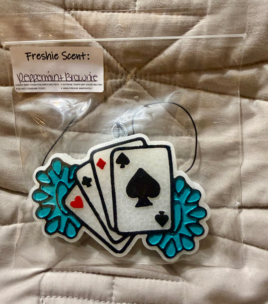 Cards& Turquoise Car Freshie
