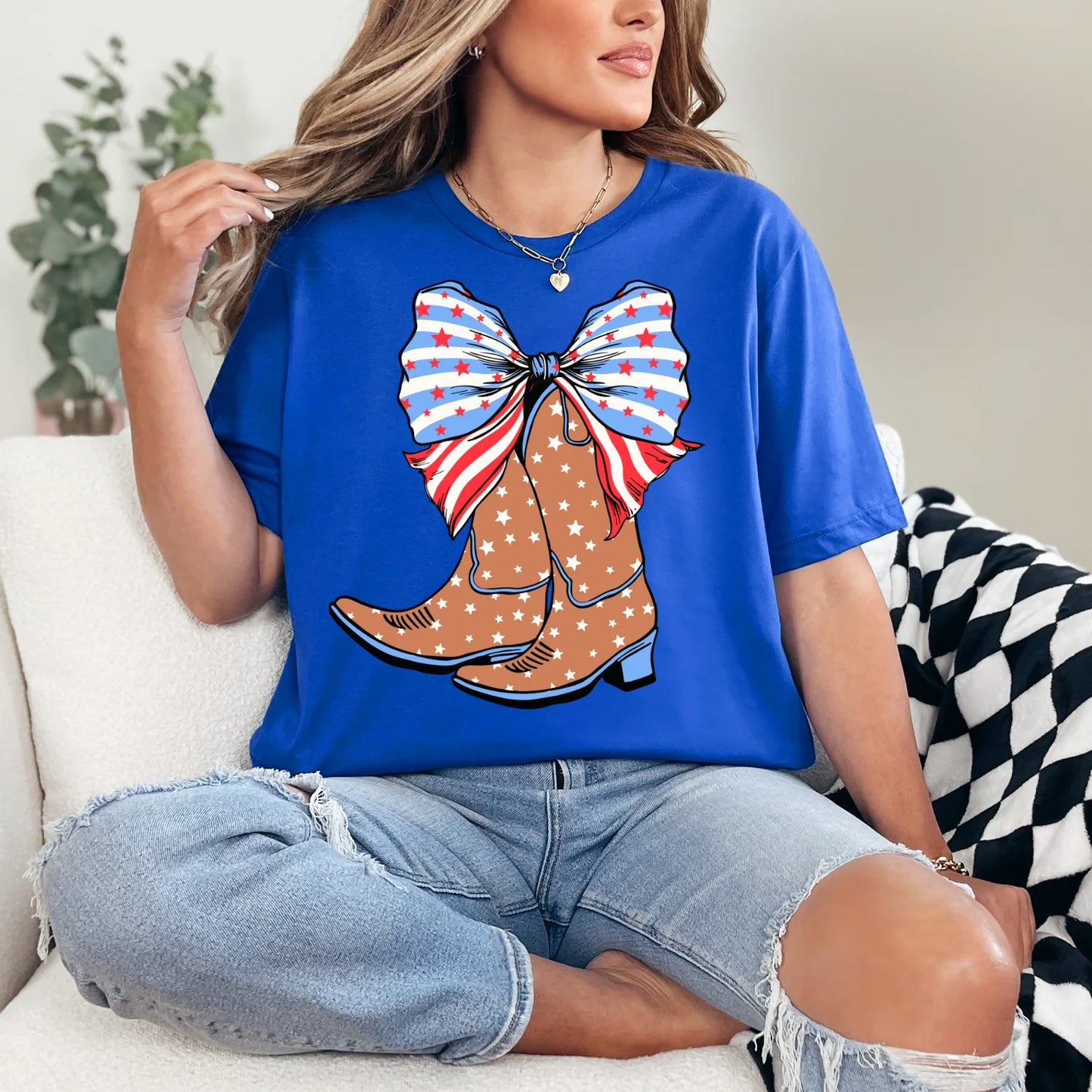 Stars, Stripes & Cowgirl Boots Tee
