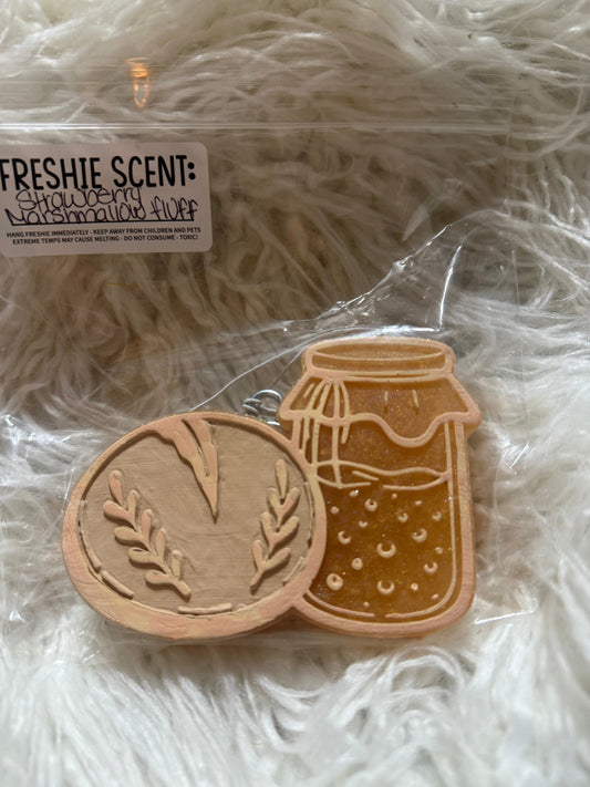 Sourdough Bread & Starter Jar Car Freshie – Strawberry Marshmallow Fluff