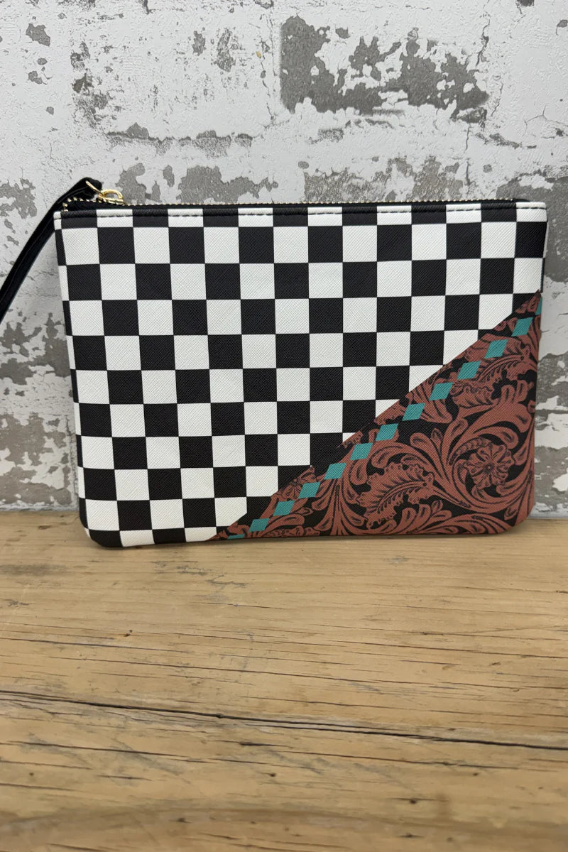 COWGIRL CHECK COSMETIC BAG