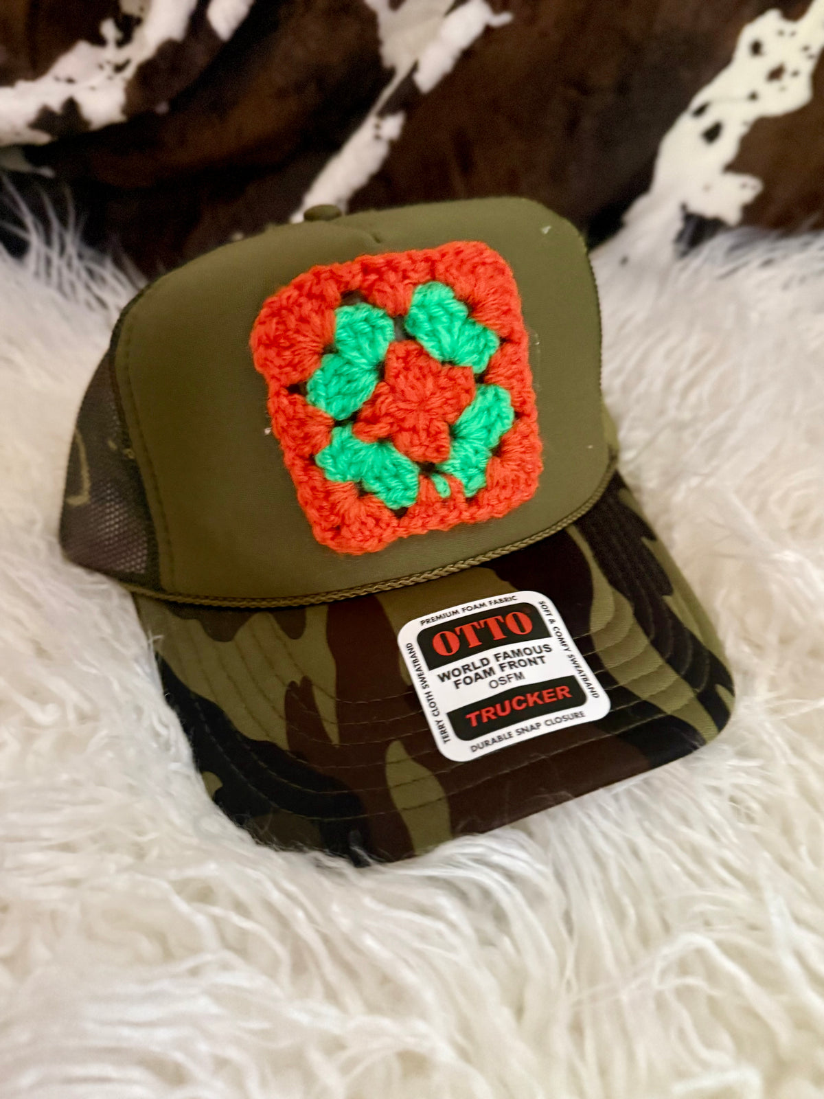 Fall Granny Square Trucker Hats