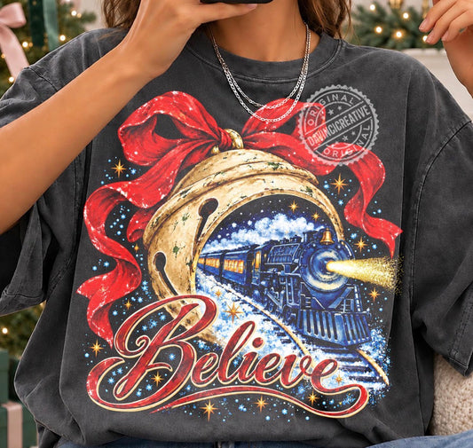 Believe Christmas Train Graphic Crew