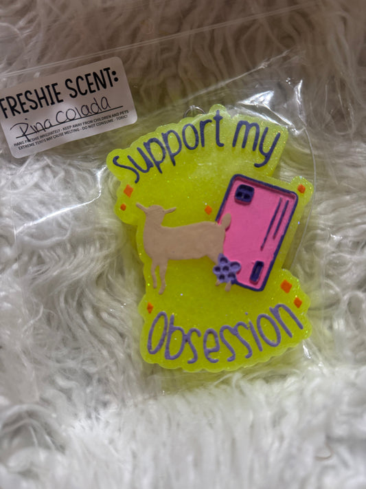 Support My Obsession Goat Car Freshie – Piña Colada