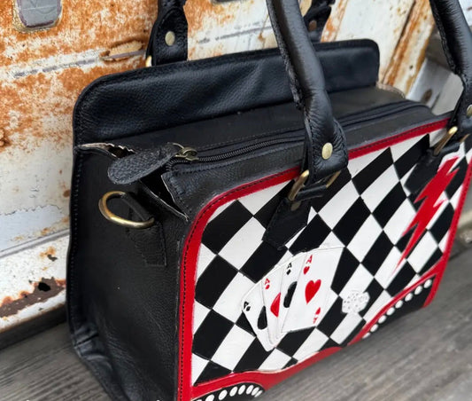High Roller Checkered Playing Card Handbag