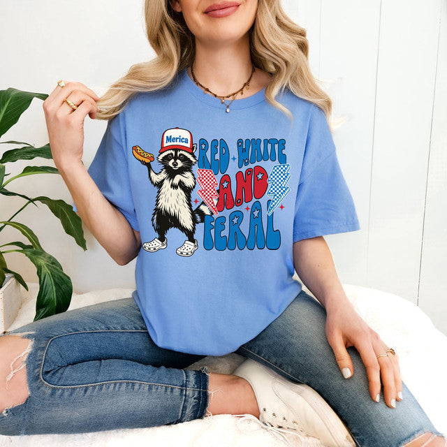 Red White and Feral TEE