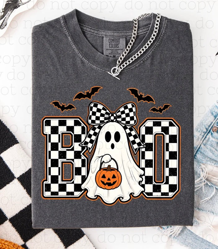 Checkered Boo Ghosty Tee