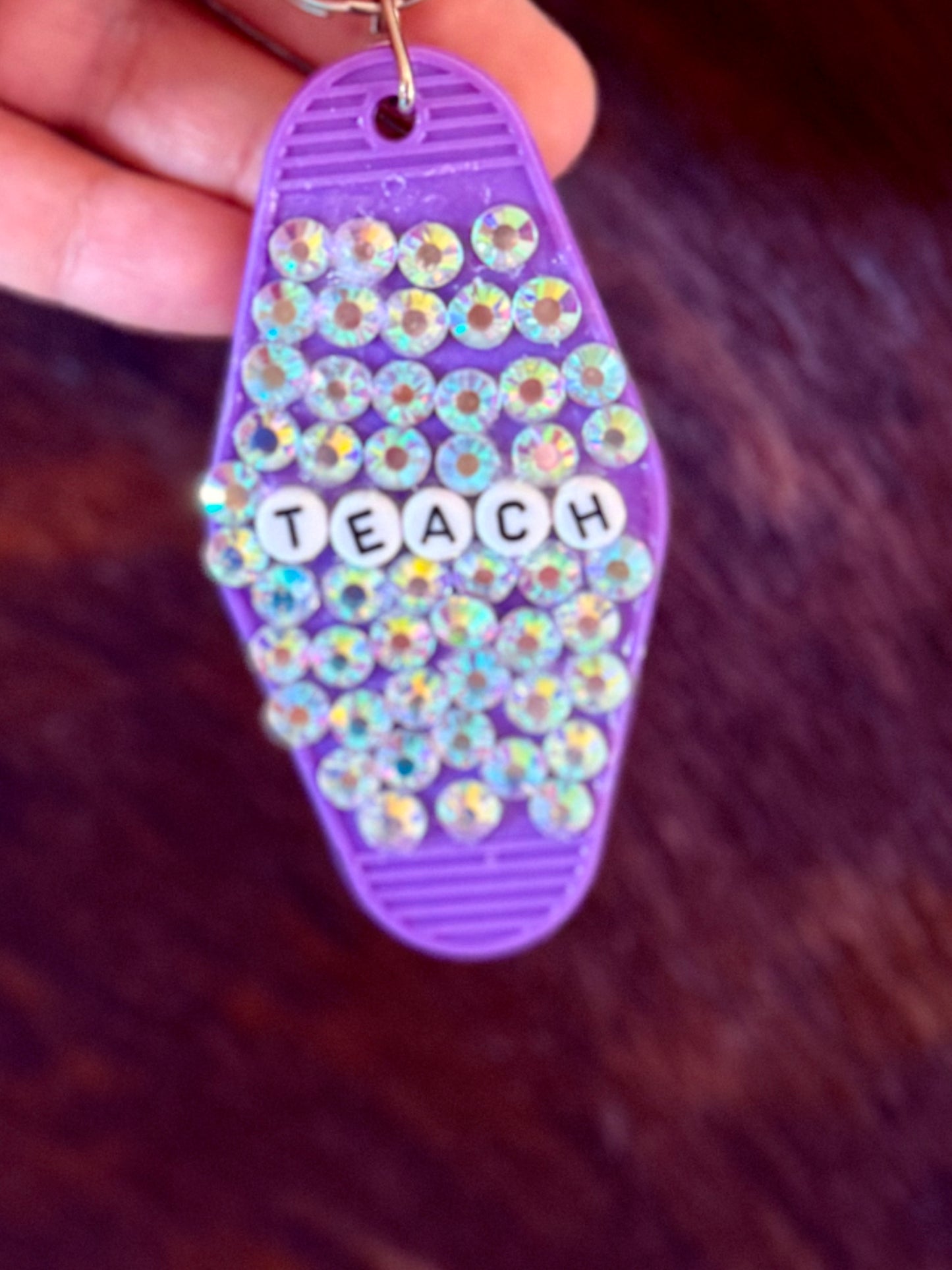 Purple Teach Retro Motel Keychain