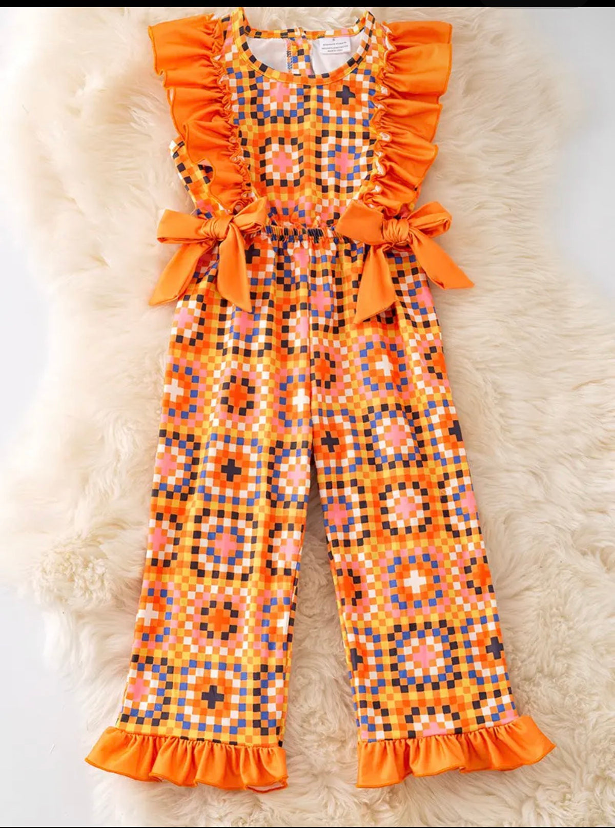 Orange Quilt Romper