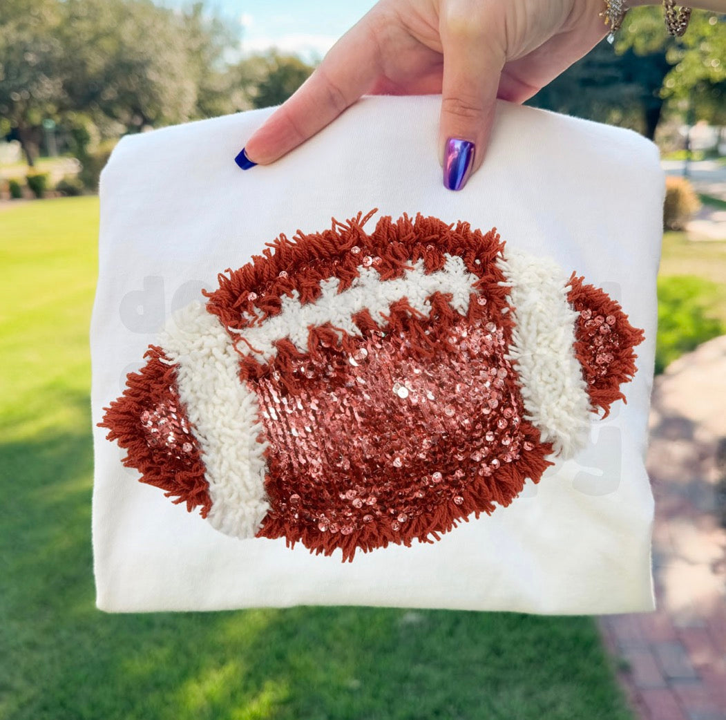 Faux Yarn Football Tee