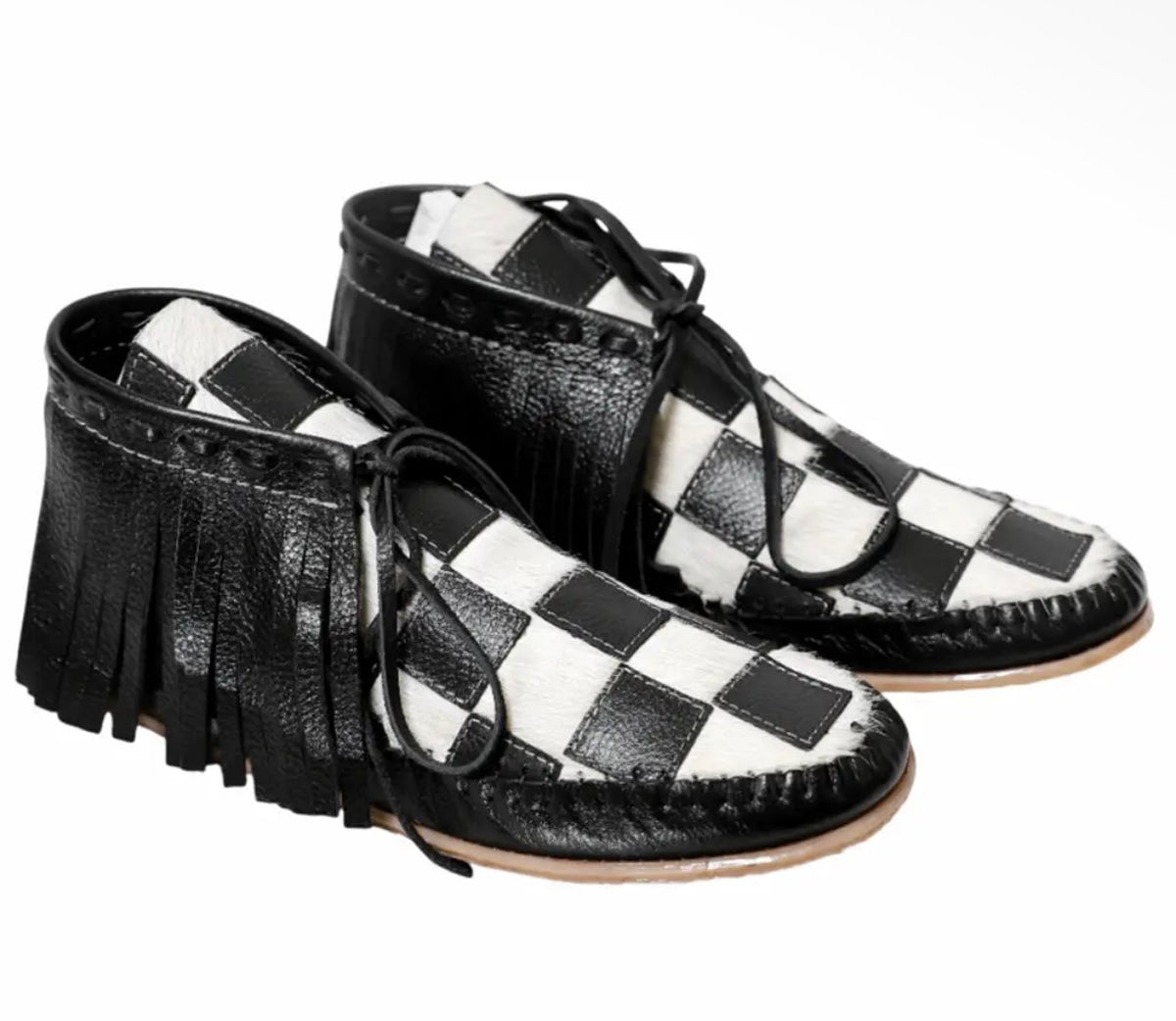 Fringe Leather Ankle Mocs