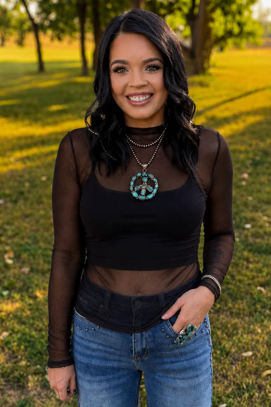 NIGHT SKY MESH TOP