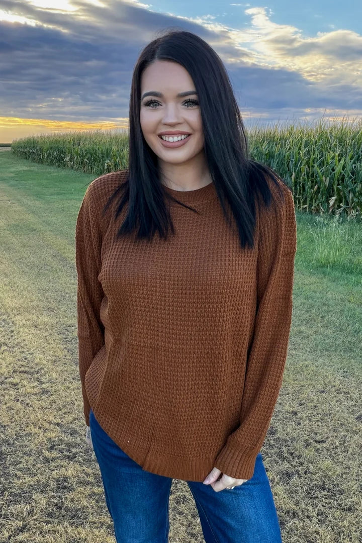 STERLING STAPLE SWEATER - SADDLE